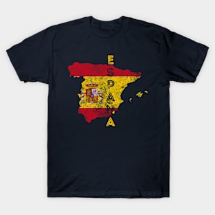 Espana Map and Spain Flag Souvenir T-Shirt